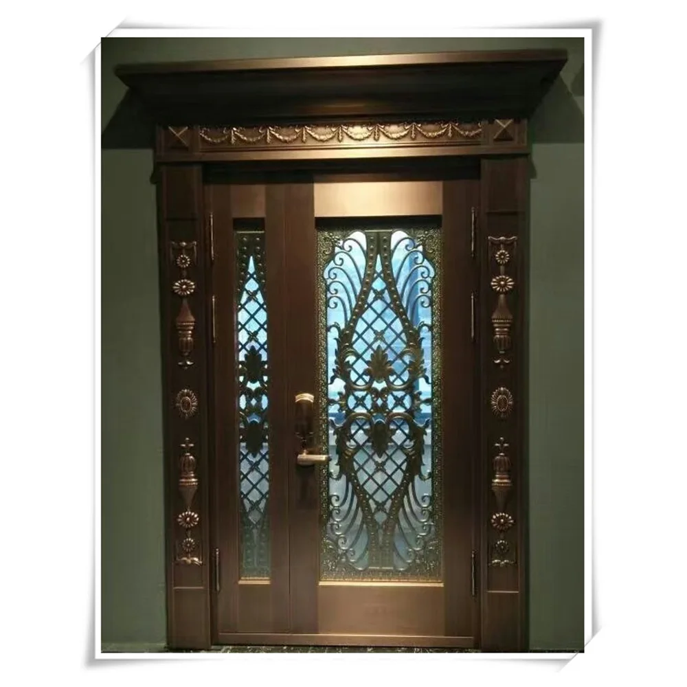 Cheap Price Customized American Style Imitated Copper Front Door Designs for Home