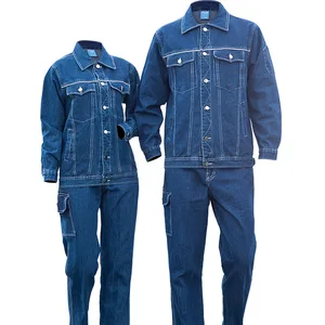 Customized Factory Elastic Denim Work Jacket Fabric Jeans Durable Breathable Strong Comfortable Worker Uniform