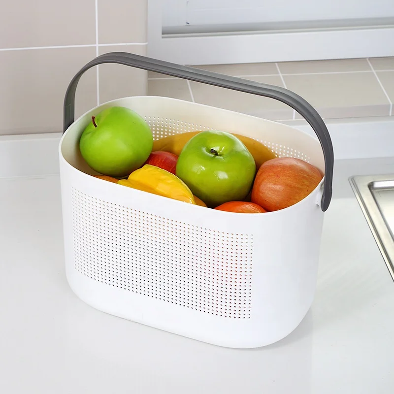 Mulltipurpose PP Countertop Shampoo Bottle Brush Kitchen Bathroom Plastic Storage Basket