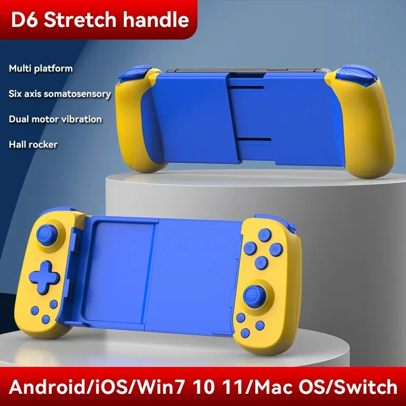 BT D6 Wireless Stretch Handle Controller Gamepad for Android and IOS Game Handle Manette for PC Joystick