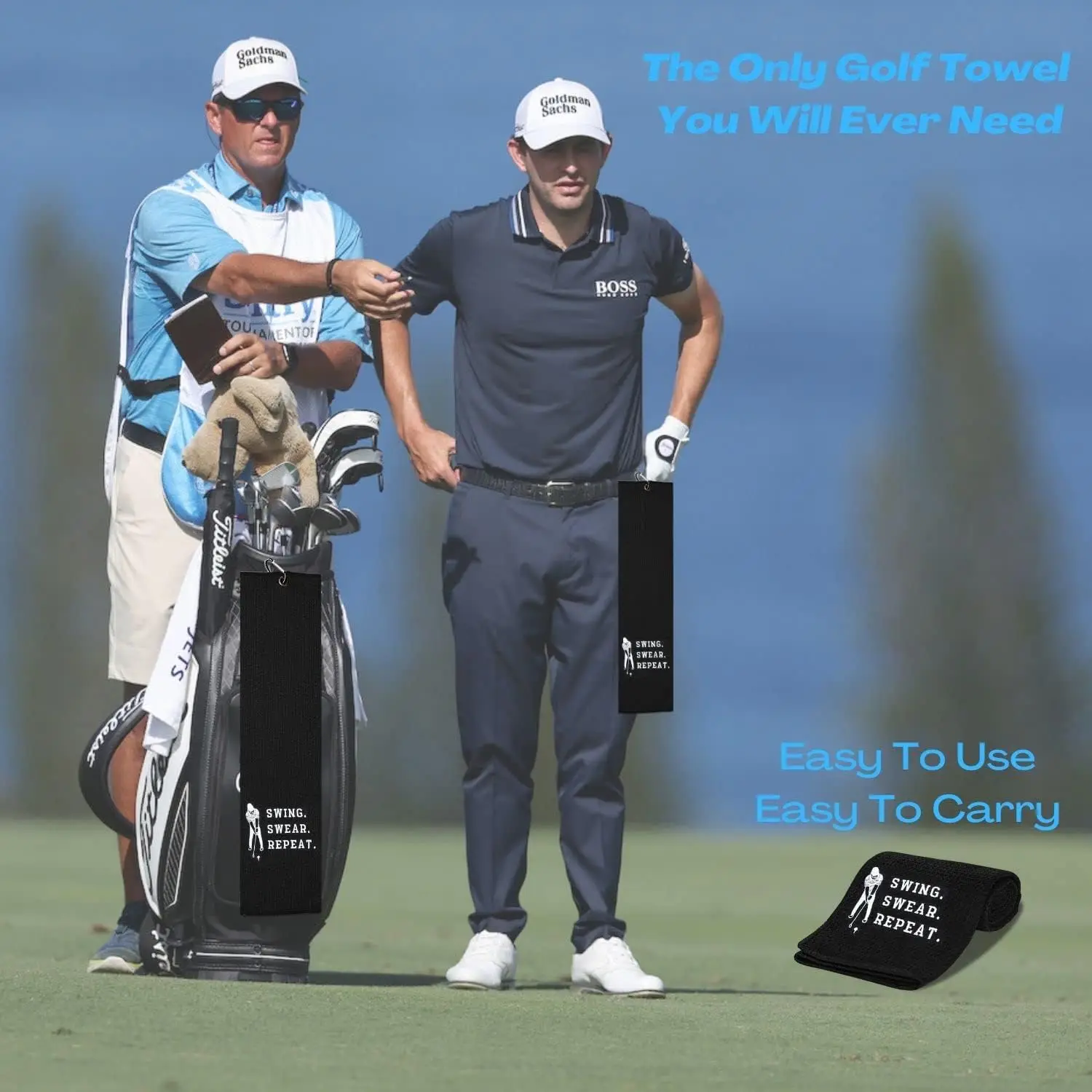 Customizable Logo Golf Towel Microfiber Waffle Pattern with Jacquard Technics Featuring Buckle and Hook supplier