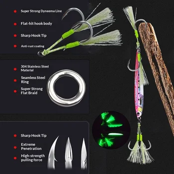 Luminous Steel Wire Double Hooks for Sea Fishing Boat Use Built-in Soft Design Lead Weighted – Soft Lure – view 3