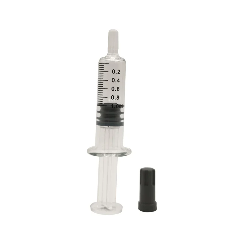 Borosilicate glass luer lock syringe for oil 1 ml glass syringe with luer slip
