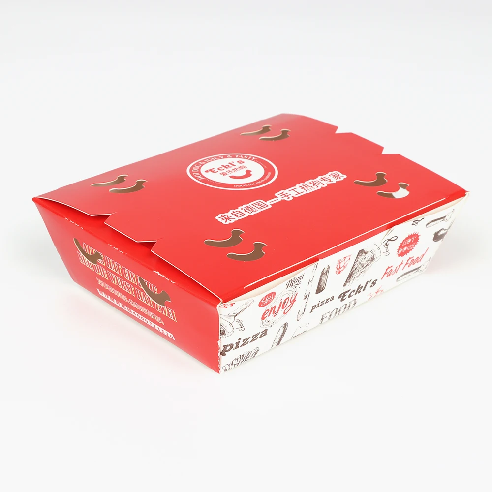Foldable Take Away Kraft Paper Boat Tray Waffle Fast Food for korean corn Hot Dog ice cream Packaging takeout boxes