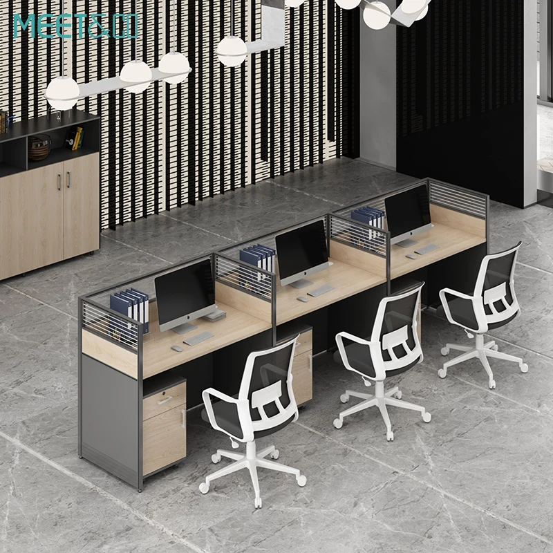 Modern Call Center Cubicles Modular Office Workstations 6 8 Seats Office Desk With Partition