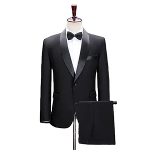 Black White Performance Suit Host Suit Stage Speech Performance Handsome and Fashionable Groom Wear