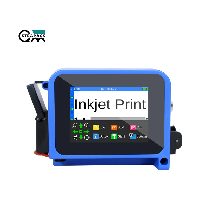 Qmstrapack Manufacturing Automatic Industrial Single Color TIJ Inkjet Printer Online Expiry Date Coding Machine Marking