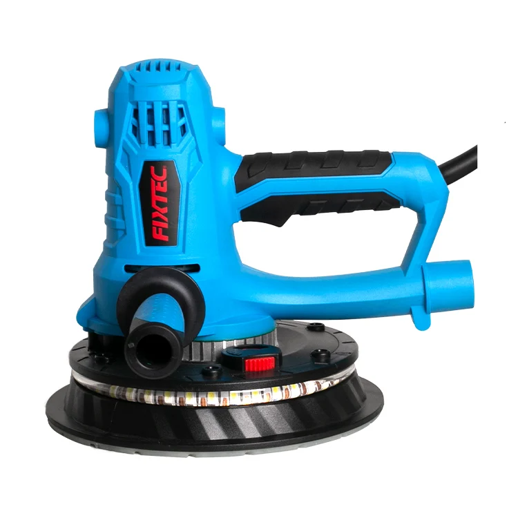 FIXTEC Handheld Power Tools Wall Grinding 800W Electric Drywall Sander Machine with Dust Collector Bag & LED Light