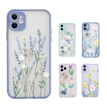 Girls Soft TPU Protective Frosted PC Back Cove Slim Clear 3D Floral Flower Cases for iPhone 13 12 11 Pro Max 8 7 6