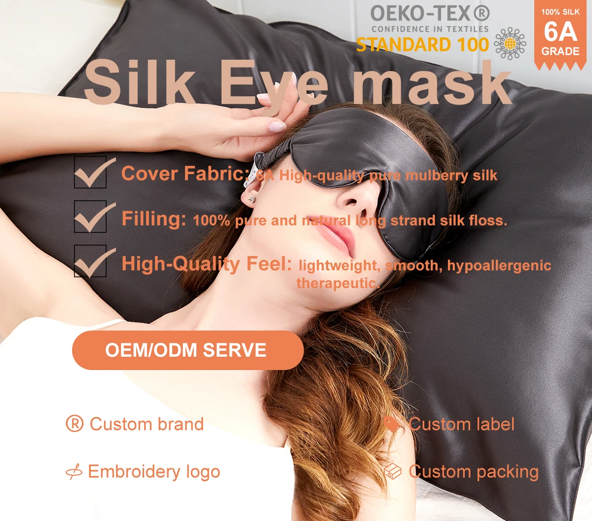 100 Pure Nature Mulberry Silk Satin Eye Mask Adjustable Comfortable