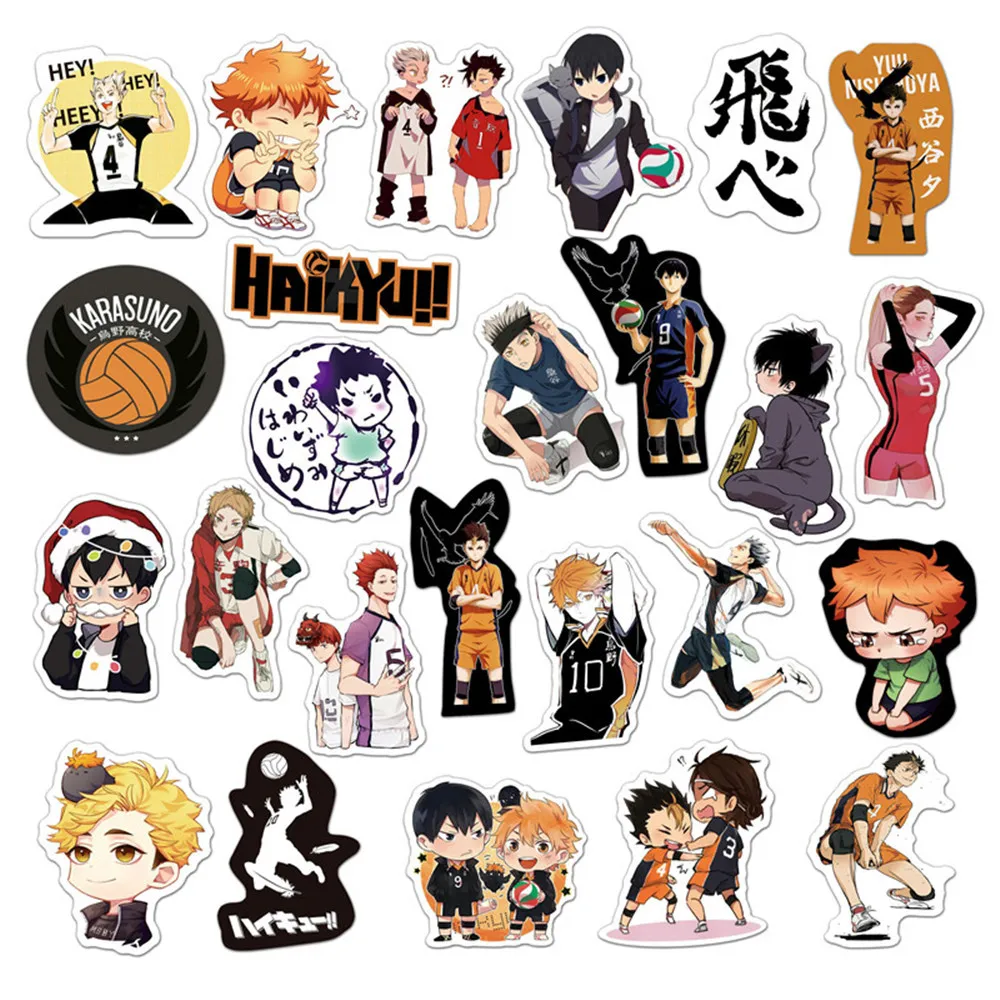 52pcs Haikyuu Volleyball Stickers Pack Vinyl Manga Japan Anime Decal Laptop  Car