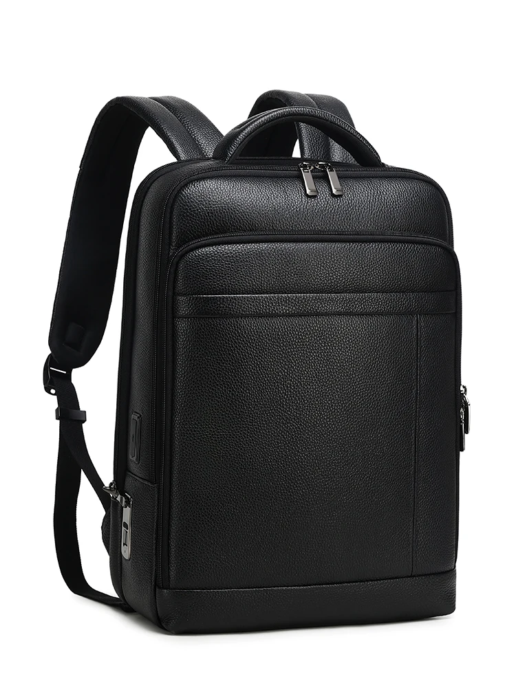 Anti-theft Smart Fingerprint Lock Laptop Backpack Genuine Leather ...