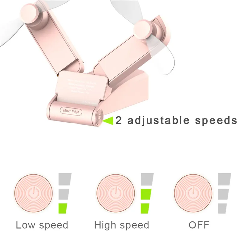 Домашний дорожный двойной портативный Перезаряжаемый небольшой складной мини-вентилятор