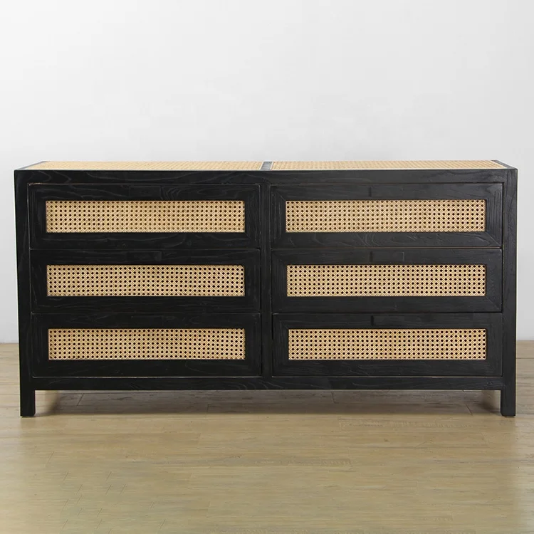 KVJ-9119 Black Rattan Cabinet - Stylish & Durable Furniture KVJ-9119 Black Rattan Cabinet - Stylish & Durable Furniture