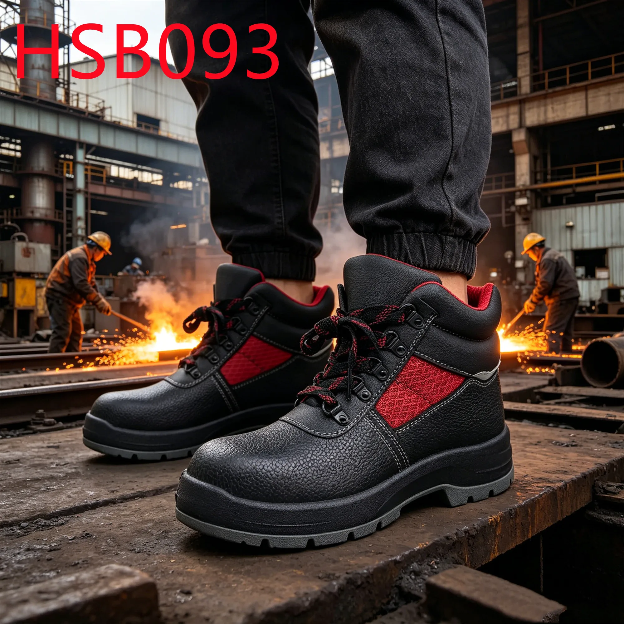 HY,Nigeria Popular High-Visibility Design Labor Boots with Steel Toe Freight Work Against Heavy Impacts Safety Footwear HSB093