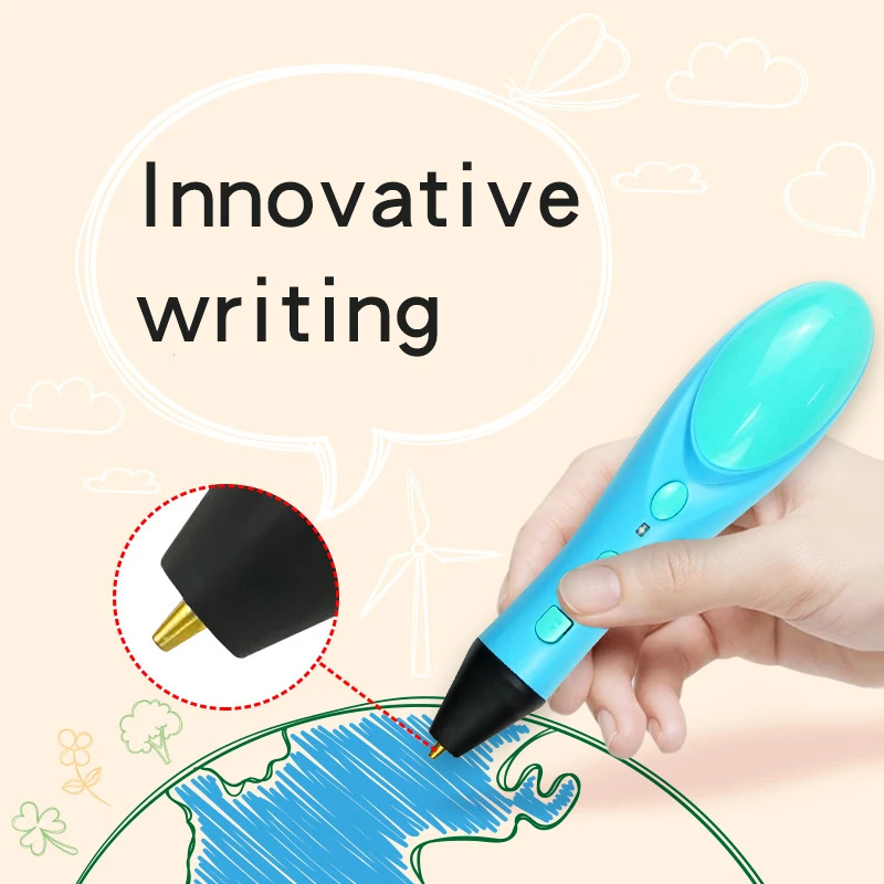 High Temp 3D Painting Pen Children Creative Quick Stereo Shape PLA Filament 3D Printing Pen Set Educational Drawing Toys for Kid