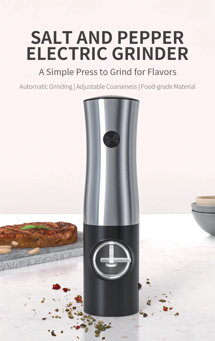 Electric Plastic Salt and Pepper Grinder Set Electric Mill for Inexpensive Kitchen Essential