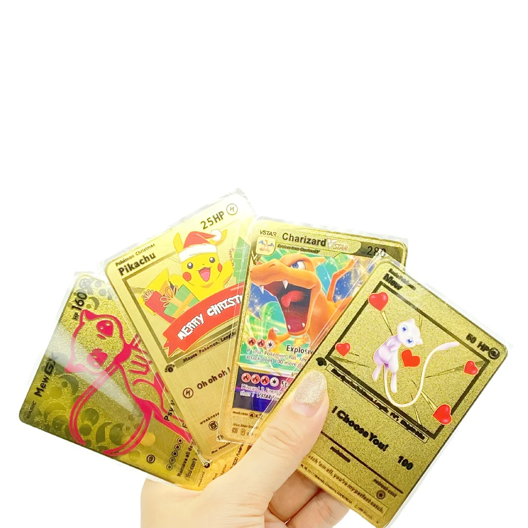 Custom Stainless Steel Gold Game Cards - Pikachu Choose You