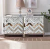 Cabinet + M Shape Crystal Doors + Silver Mirror