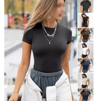 Custom Manufacturer Basic Y2K Blanks White Luxury Summer Eco-Friendly T-Shirts Jubilan Baby Tees Crop Tops for Women