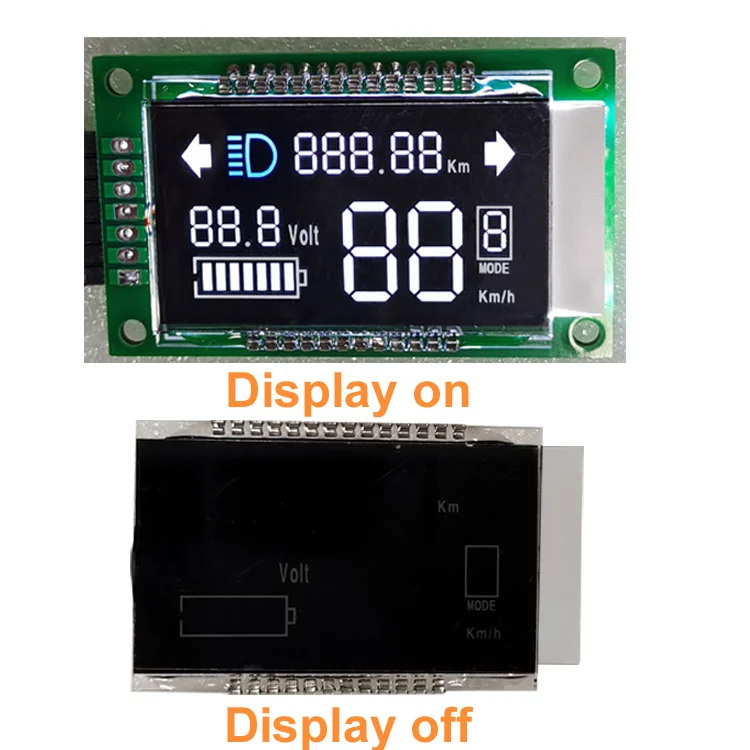 Custom Oem Electric Digital Monochrome Lcddisplays Lcd For Motorcycle Speedometer Display