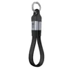 Black Flat cable male-to-male straight to straight with keychain