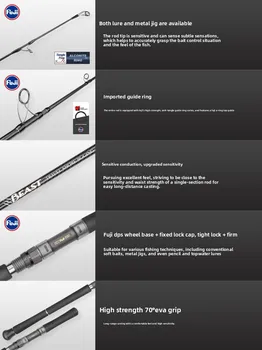 Series Carbon Straight-Handle Five-Section Travel Fishing Rod Portable Multi-Section Shore Casting Jigging – Metal Jig – view 5