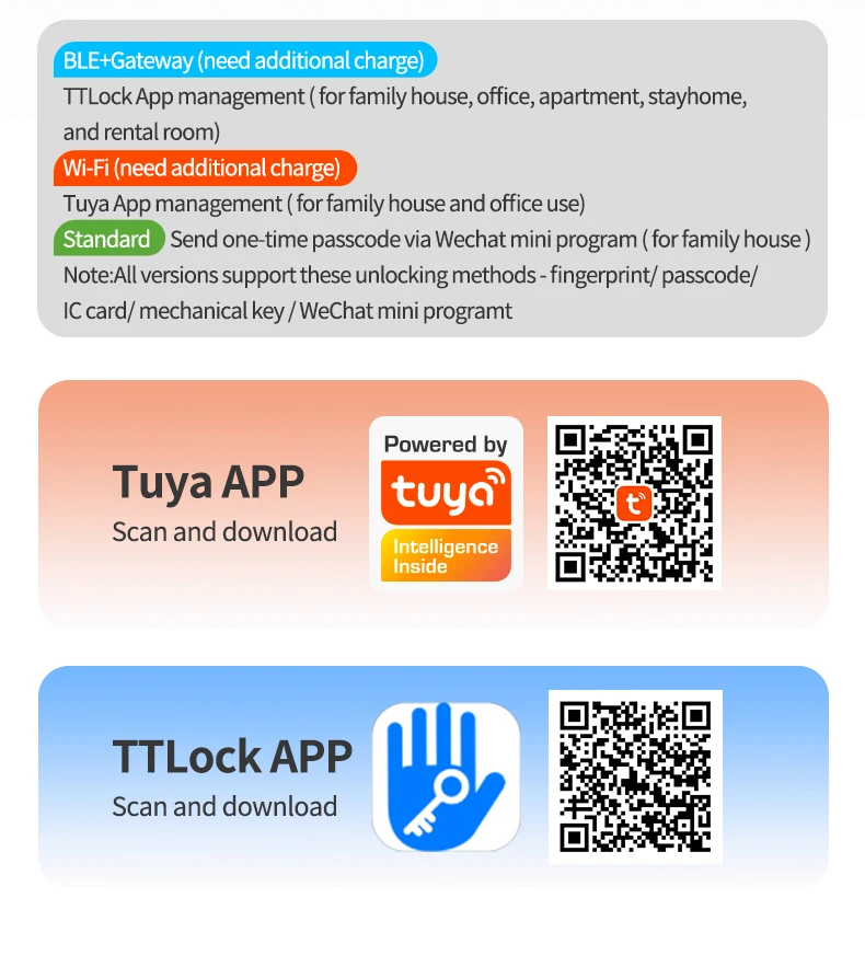UEMON Smart Home Tuya App Smart Security Door Lock TTlock App Remote Control Door Locks