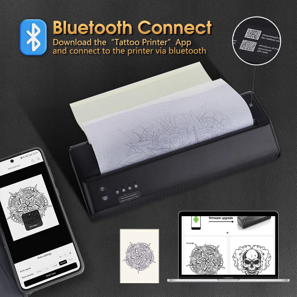 その他 Ambition MHT-P8008 Tattoo printer MHT-P8008 Bluetooth Tattoo Stencil Printer | High Precision