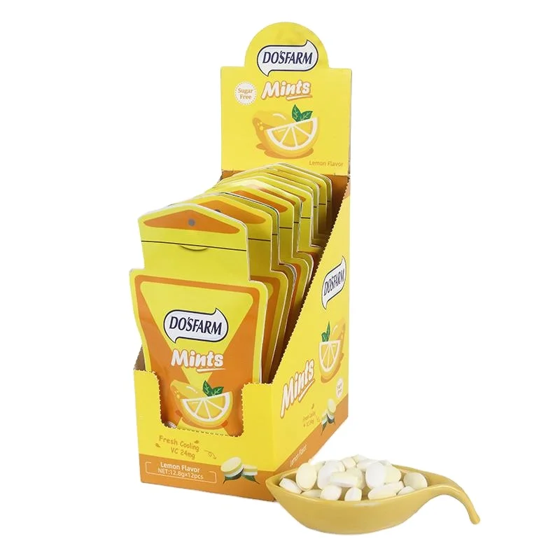 OEM ODM Lemon Flavor Vitamin C Sugar-free Custom Mints Grape Flavor Bulk Candy Fresh Cooling Triangle Mints Strain