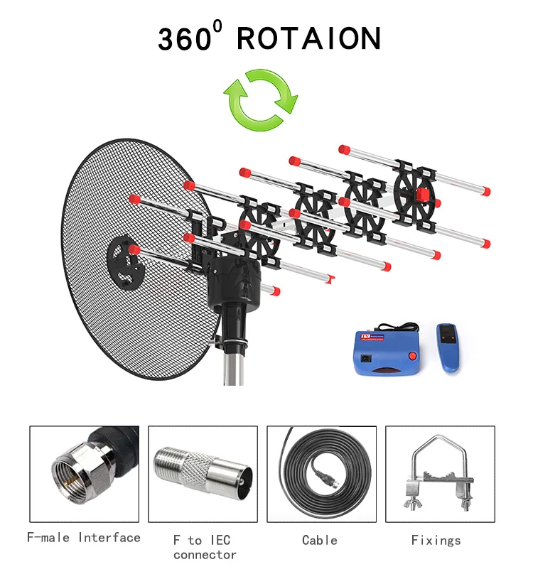 Remotecontrolled Rotating Outdoor Rotor Tv Antennas Long Range High