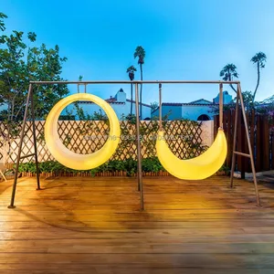 Customized Wholesale Large Type Outdoor Moon Shape Swing Lights Waterproof LED Party Decorations