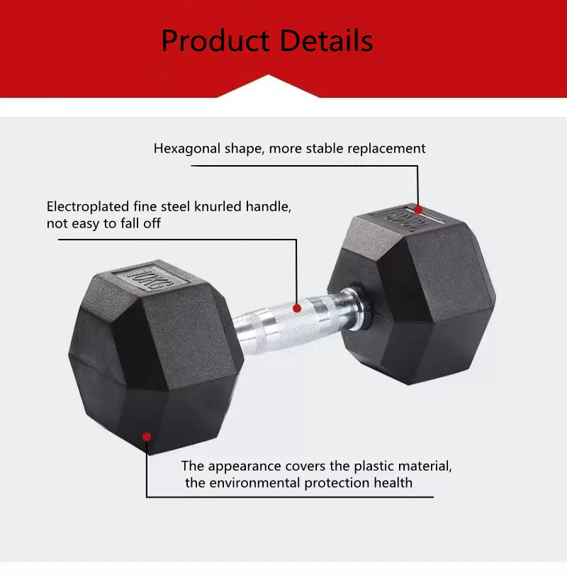 Оборудование для фитнеса, резиновые гантели, свободные весы, набор резиновых Шестигранных гантелей