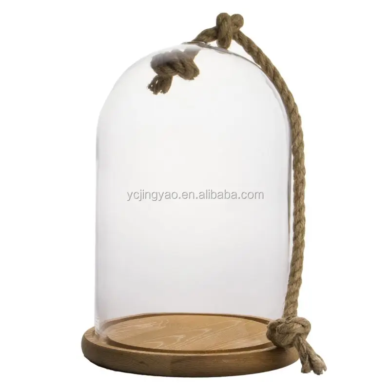 EMH Large glass dome display cover cloche black base Height 51.5 x 21 cm