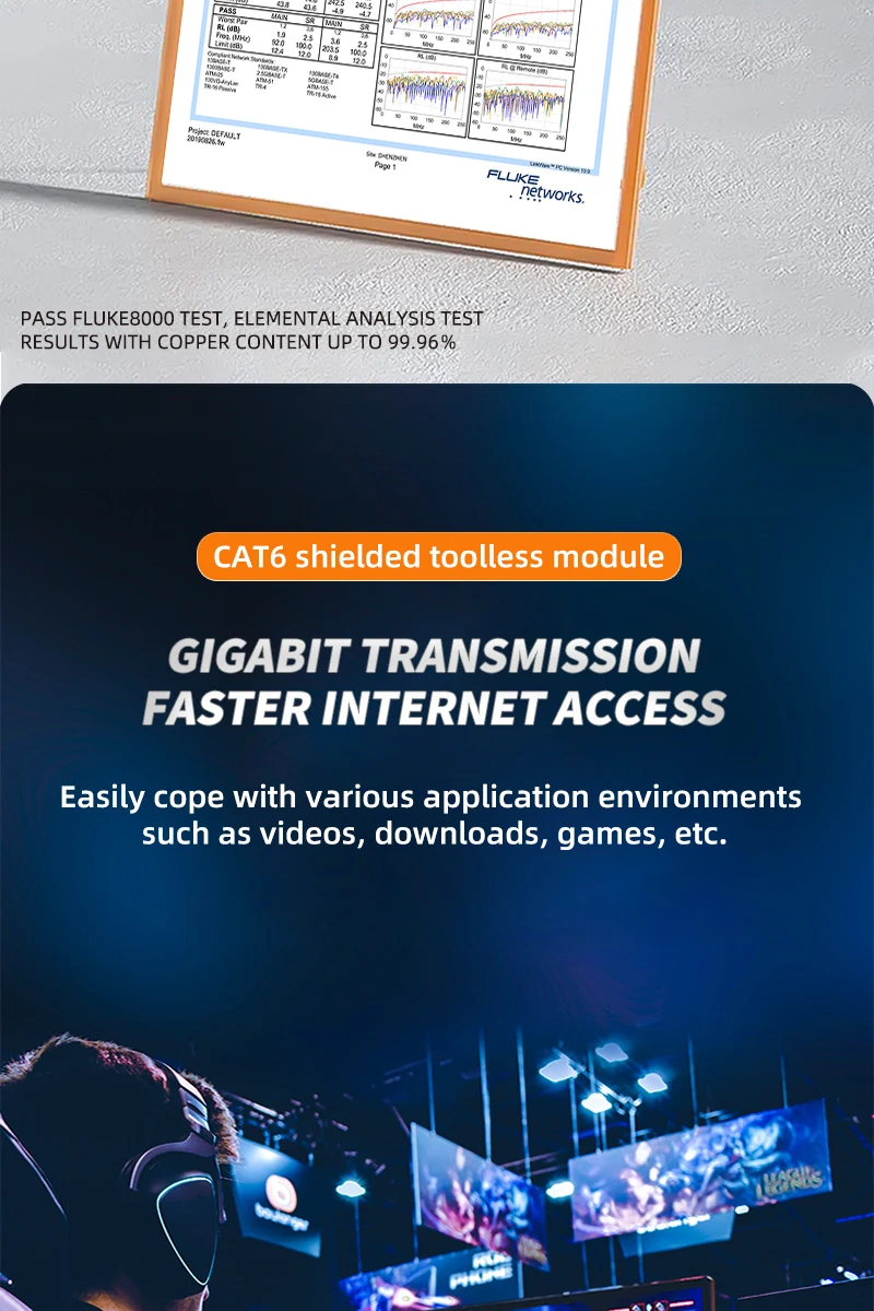 180 Degree CAT6 shielded Toolless Network Module CAT6 FTP Keystone Jack ...
