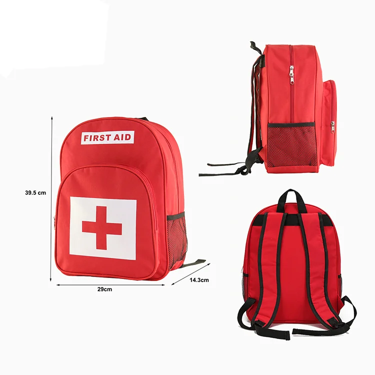 Trauma Bag Red Medical Emergency Treatment Backpack Earthquake First Aid Kits Backpack factory