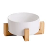 White with wooden frame