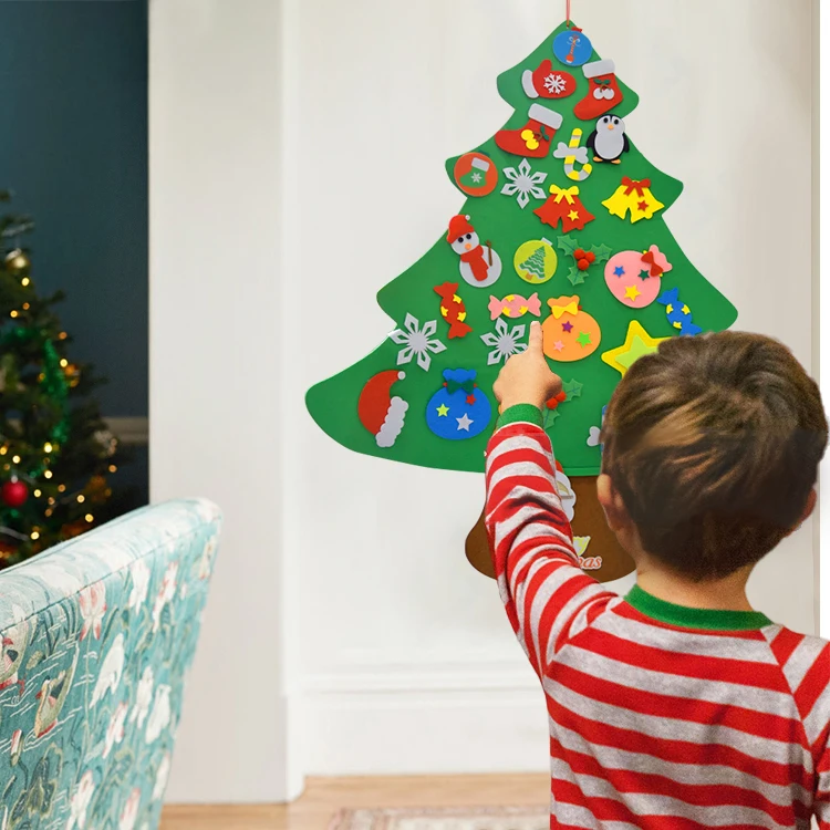 New product ideas 2022 hanging ornaments felt kids christmas tree diy kids