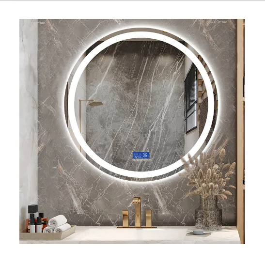 HIXEN 18-24A Certified HQ Mirrors Manufacturer Hotel Home Fogless Circle Bluetooth Light up Bathroom LED Vanity Mirror