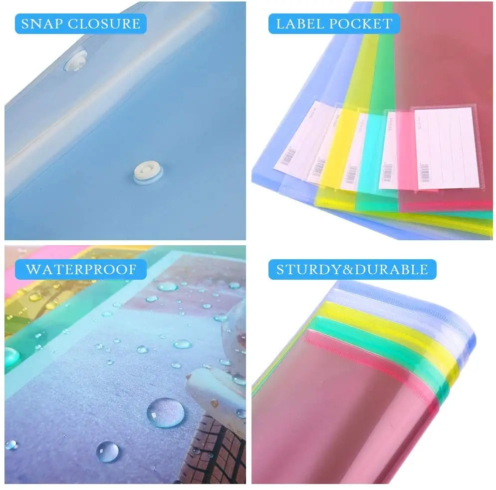 Plastic Poly Envelopes,A4 Clear File Bags Document Folders Document ...