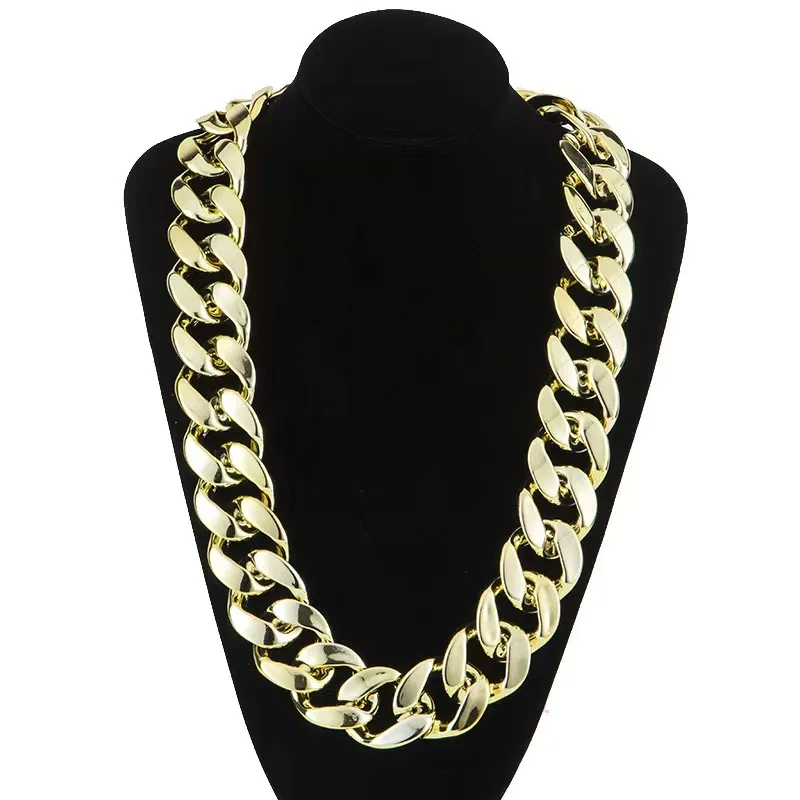 Gold Necklace Replica Rapper Chains Bling Box Gangster Rapper Fake