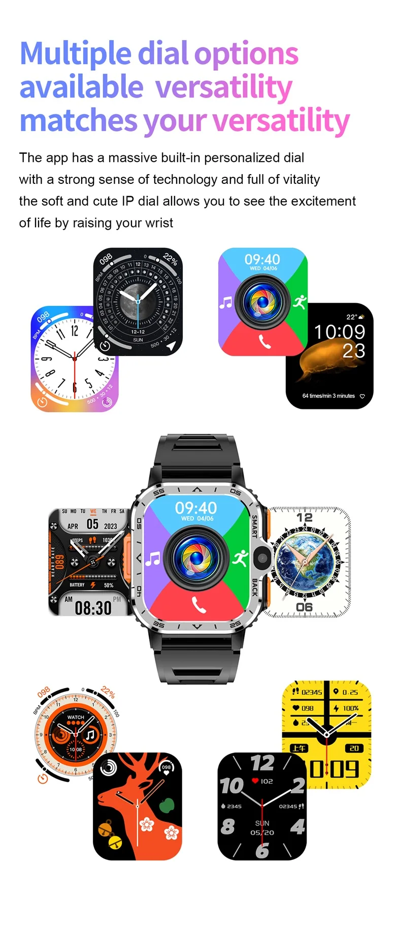 PGD Smart Watch 4G Android 8.1 1.99" Screen Waterproof Video Phone Call Wifi GPS Camera Reloj Smartwatch 2023 (12).jpg