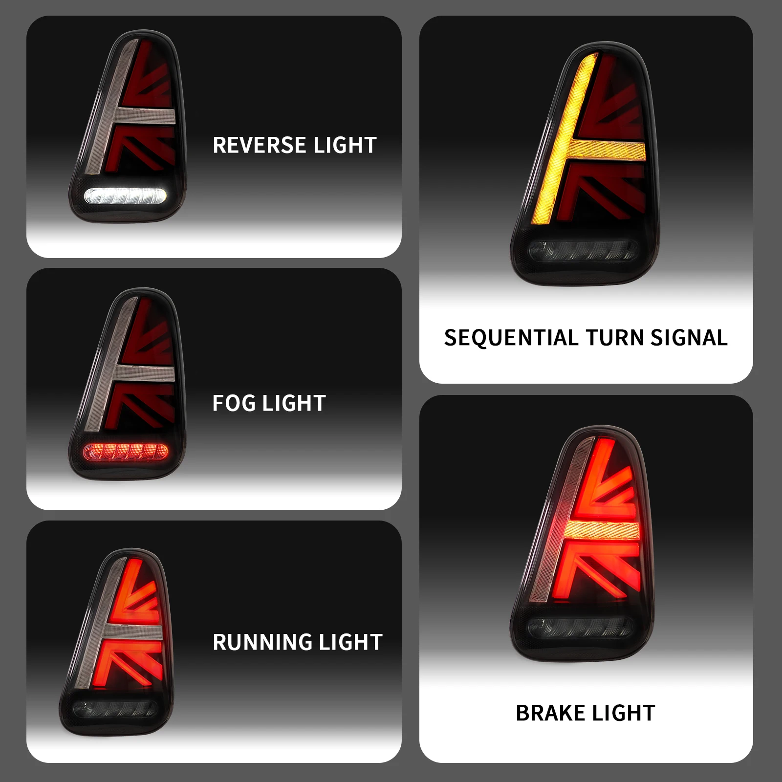 Car Modified Led Tail Lights Lamp Rear Fog Lamp Brake Light Reverse ...