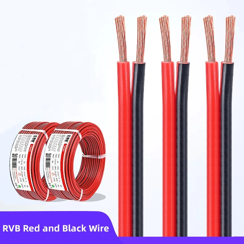 LEADTOPS Câble Extension 12 AWG 15,24 M – Aluminium Cuivré 12/2 Rouge/Noir – LED, Auto, HP, 12-24V