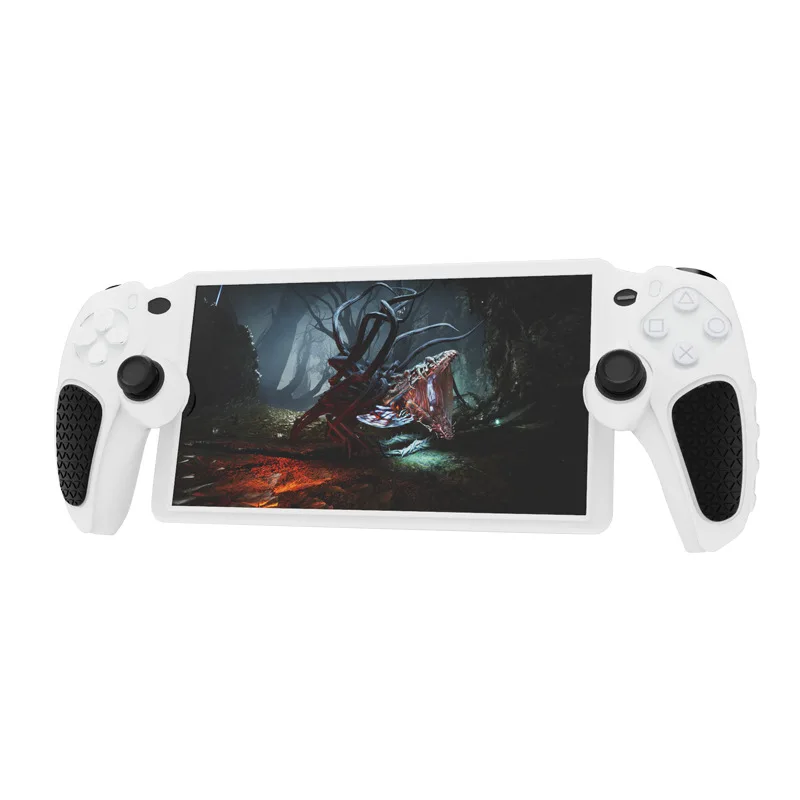 Custom-Made Silicone Cover for Streaming Device Anti-Slip Sweat-Resistant Mesh Pattern Dual-Color Design For PS 4 5 PS Portal