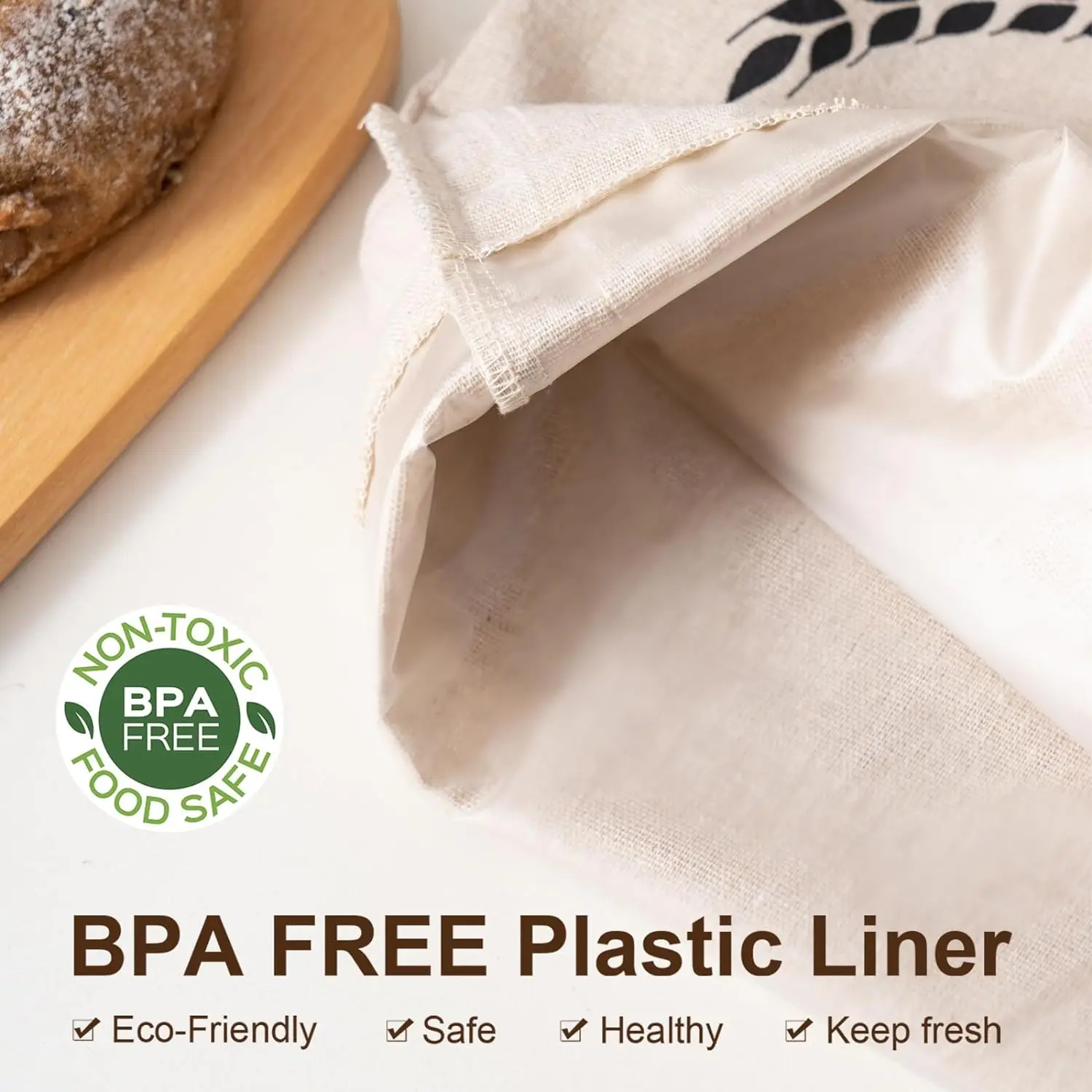 Reusable Linen Bread Bags for Homemade Bread with Plastic Liner for ...