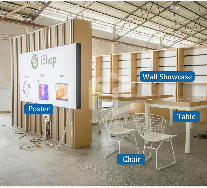 Fashion Design Mobile Phone Display Stand Rack Mdf Wood Computer Cell