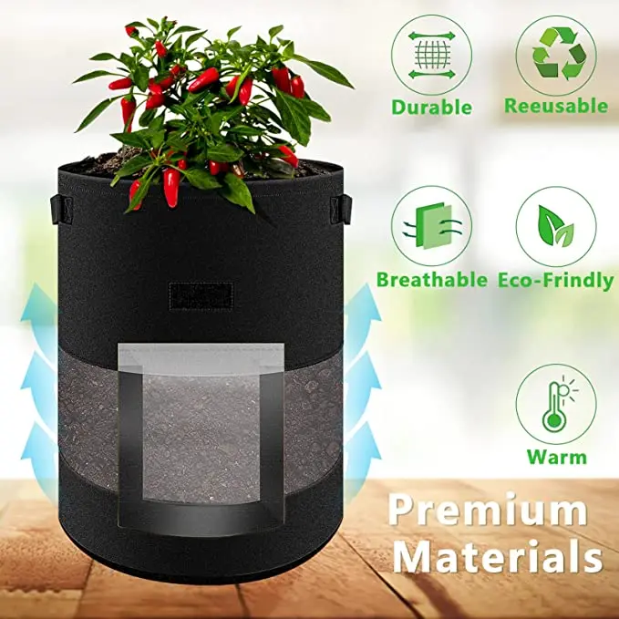 Sac De Paillage Pour Plantes Sac à Plantes, 5 X 30L Sac Pomme De Terre Plantation Et Sac Géotextile Pomme De Terre Jardin