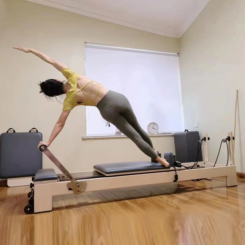 High Quality Pilates Studio Reformer White Maple Wood Reformer Pilates