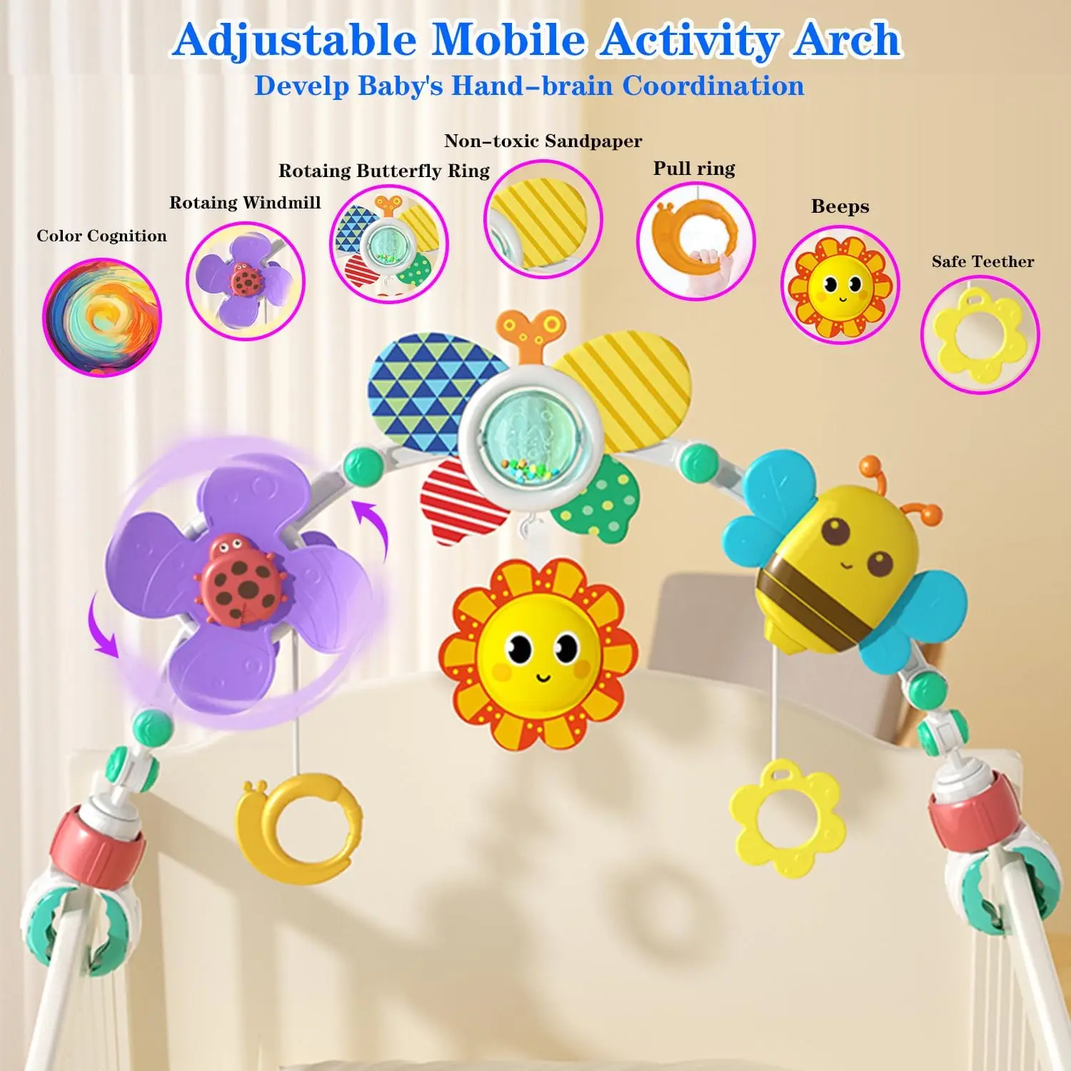 Chachi игрушки Juguetes De Cuna Para Bebe Recien Nacidos Juguete Arco Coche Sensoriales